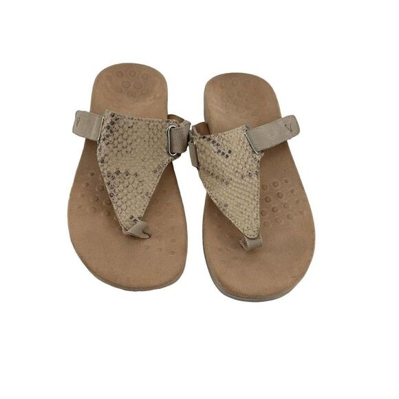 Vionic Shoes - Vionic Sandals Womens Size 6 Wanta T Strap Cream Comfort Slip On Open Toe Shoe